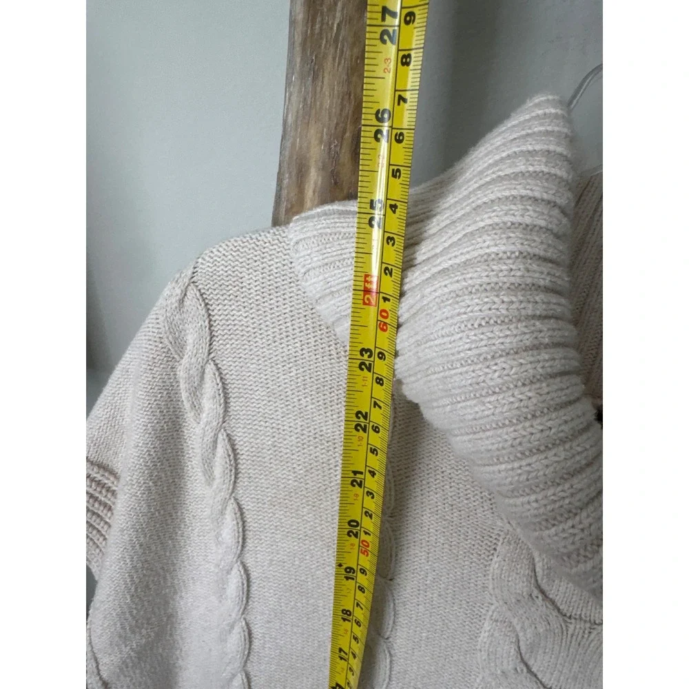 Banana Republic sleeveless cable-knit cowl-neck sweater vest ioff-white/ivory M